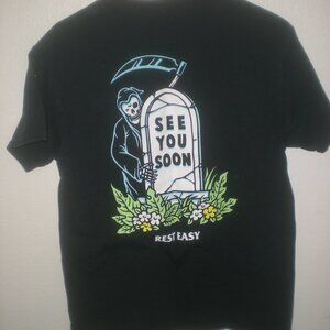 REST EASY  T-Shirt   Black  Vintage  Size M    Short Sleeve